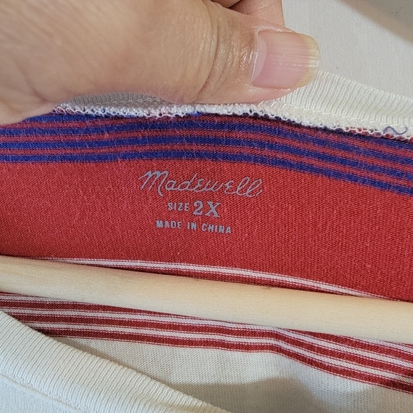 Madewell Women's Plus Size Sweatshirt 2X Multicolored Stripe Long Sleeve Cozy - Picture 10 of 12